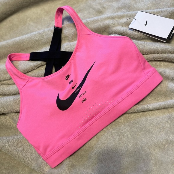 Nike Impact Strappy Women's Sports Bra Non-Padded High-Support - Pink💕 - Picture 8 of 9
